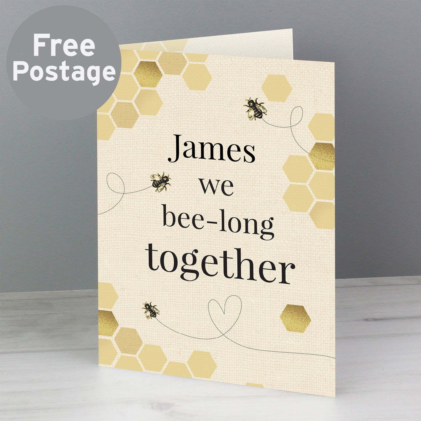 Personalised We Bee-Long Together Card