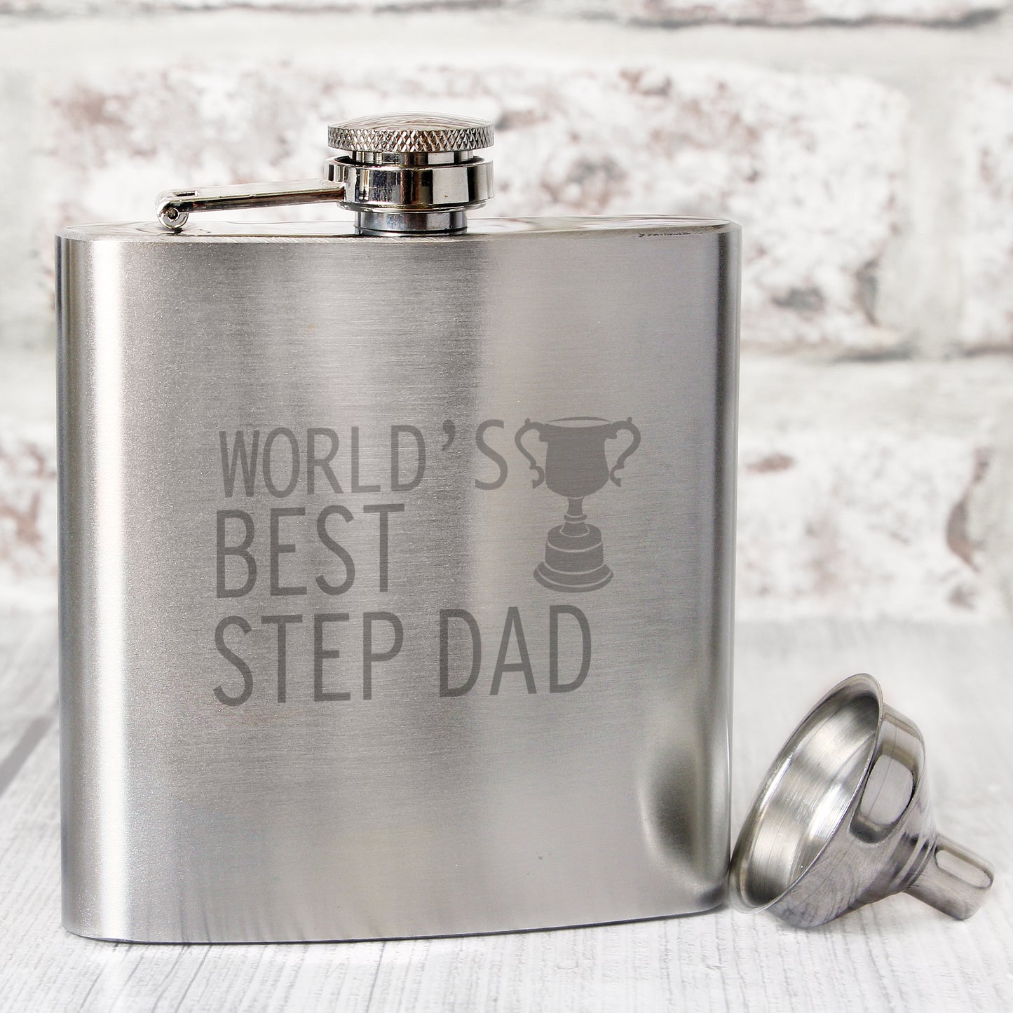 Worlds Best Step Dad Hip Flask
