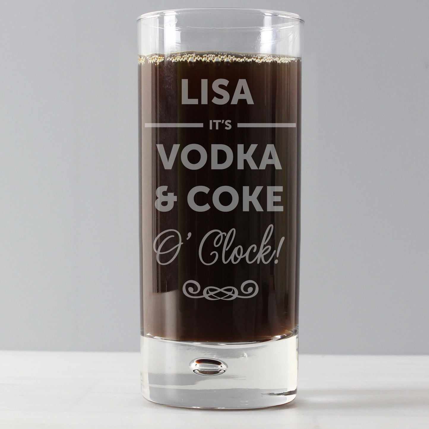 Personalised Its...O'Clock Hi Ball Bubble Glass
