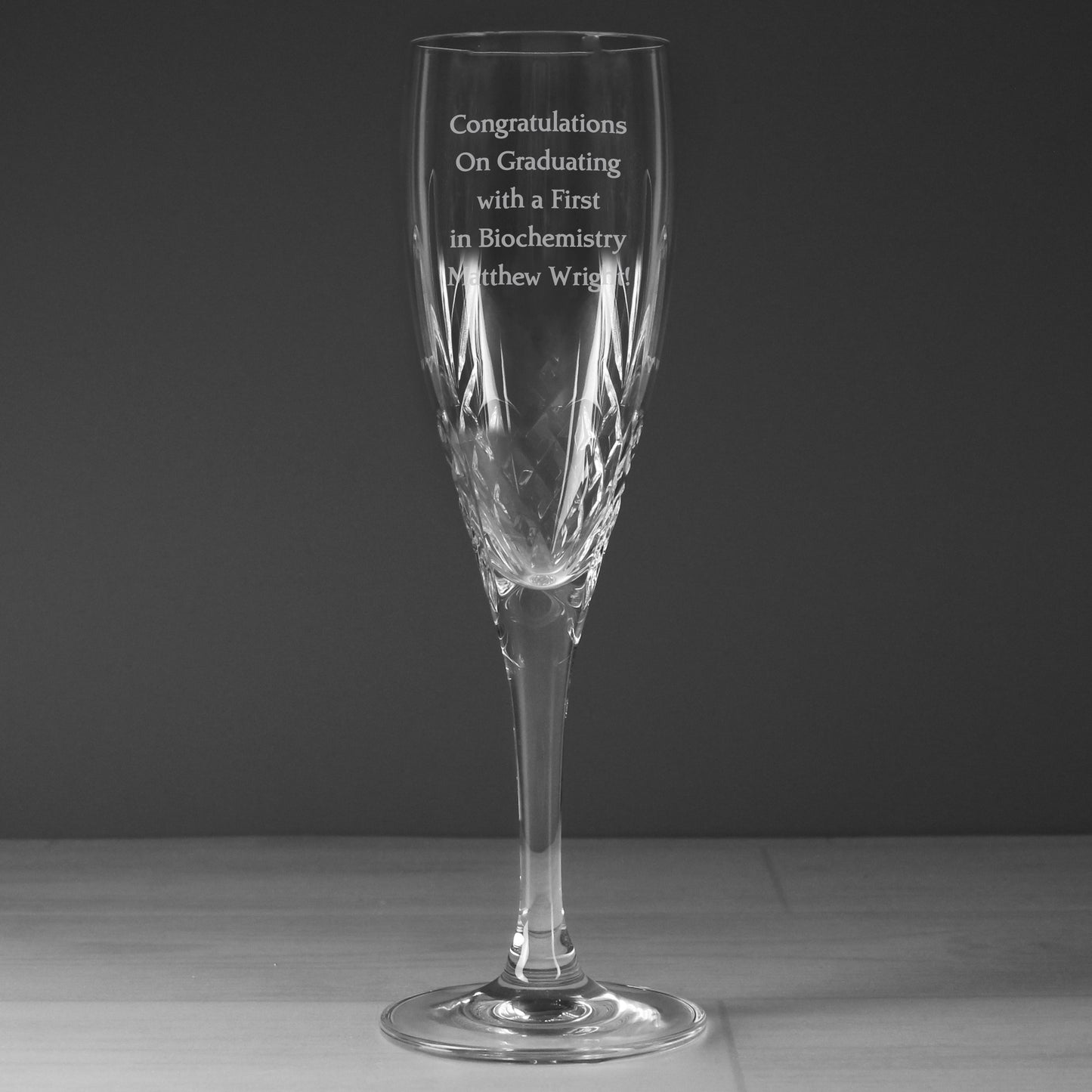 Personalised Cut Crystal Champagne Flute