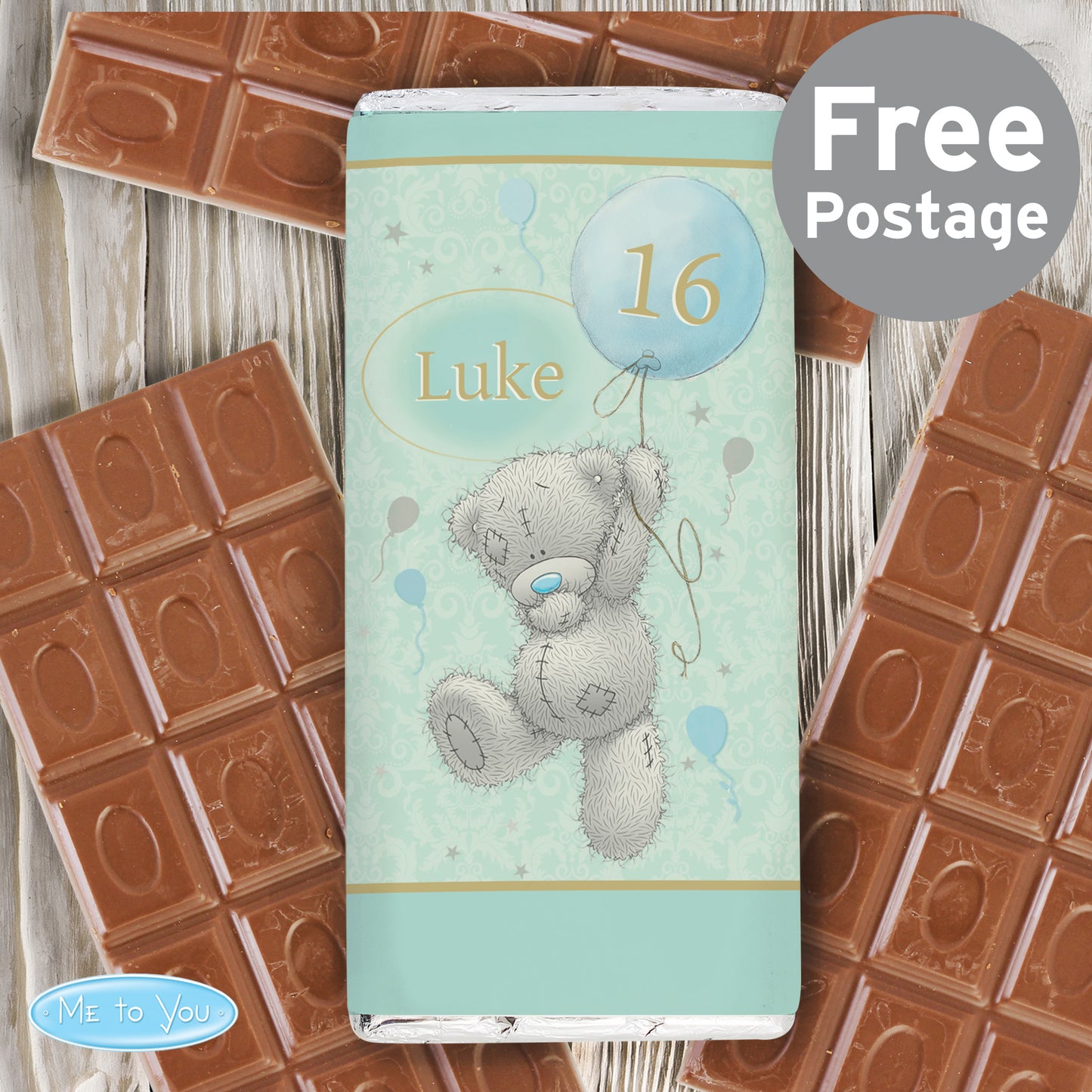 Personalised Me To You Birthday Balloon Milk Chocolate Bar