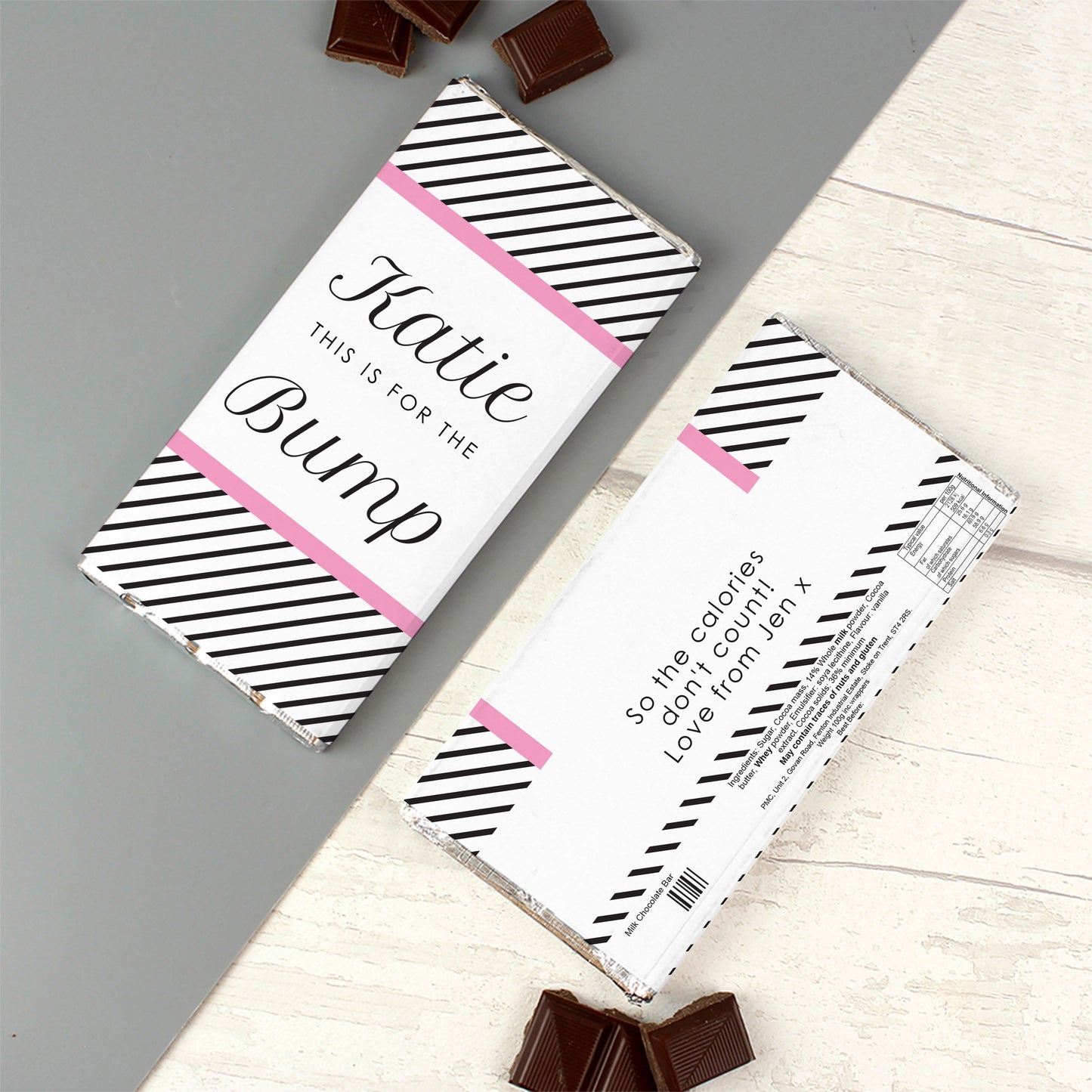 Personalised For The Bump Milk Chocolate Bar