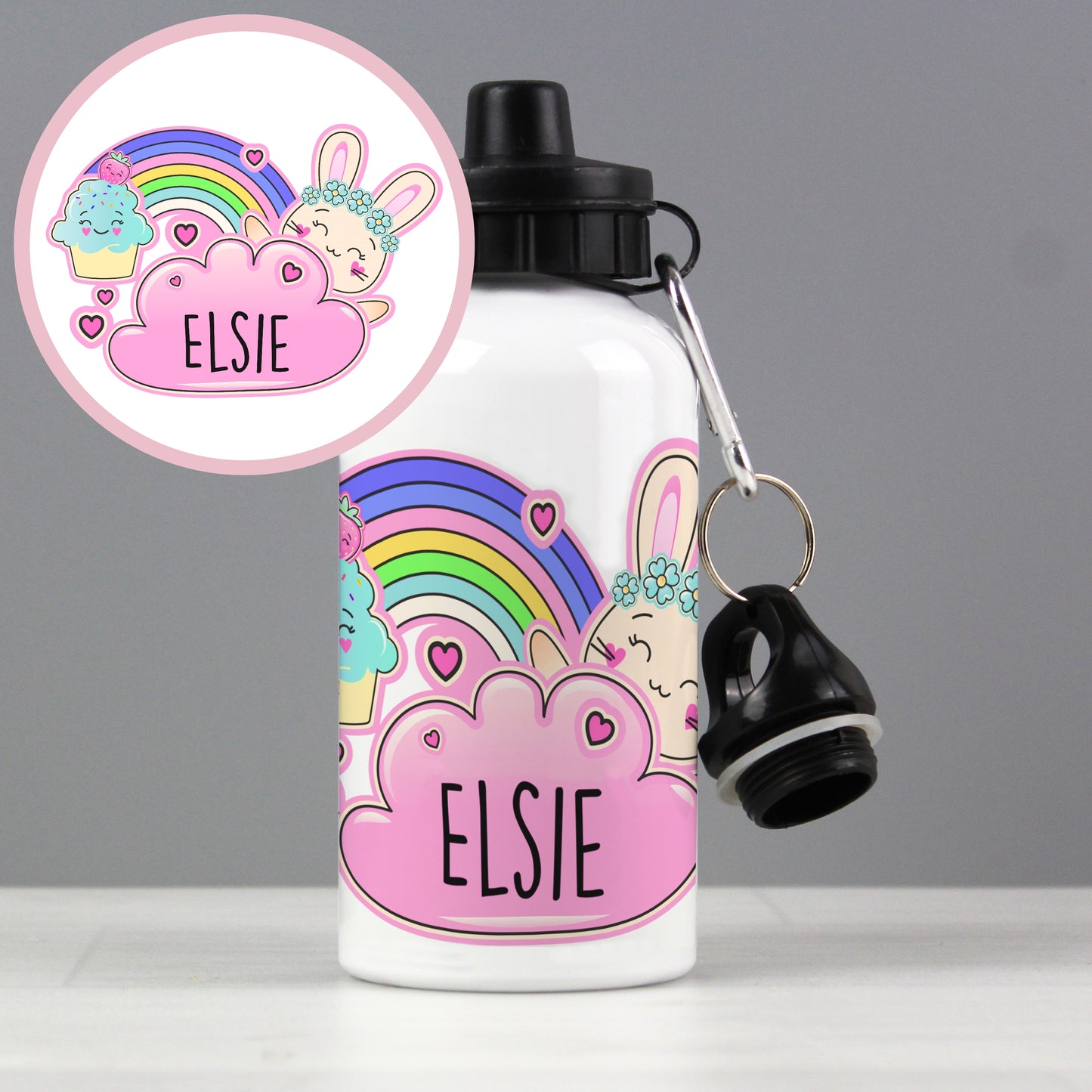 Personalised Cute Bunny Drinks Bottle
