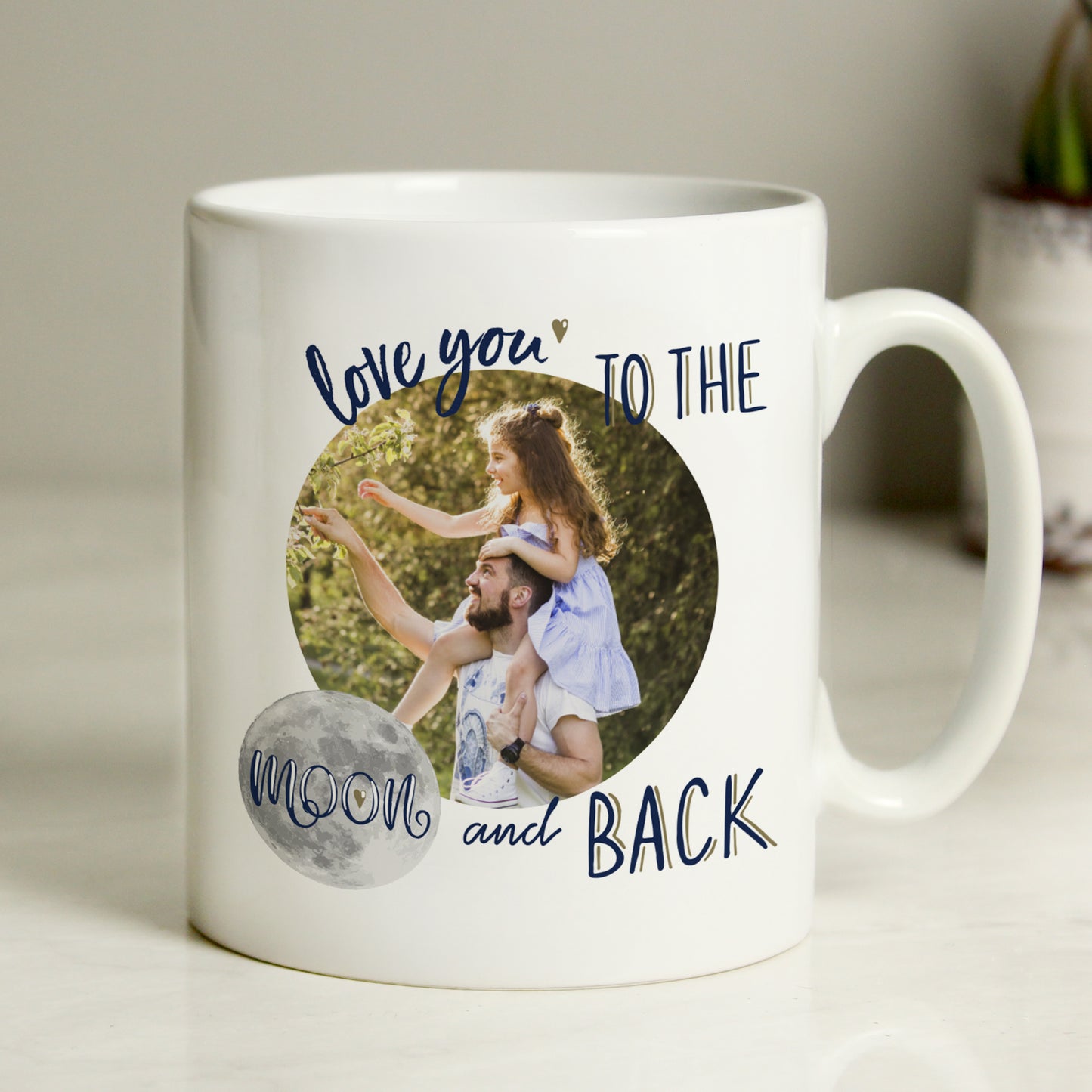 Personalised Moon & Back Photo Upload Mug