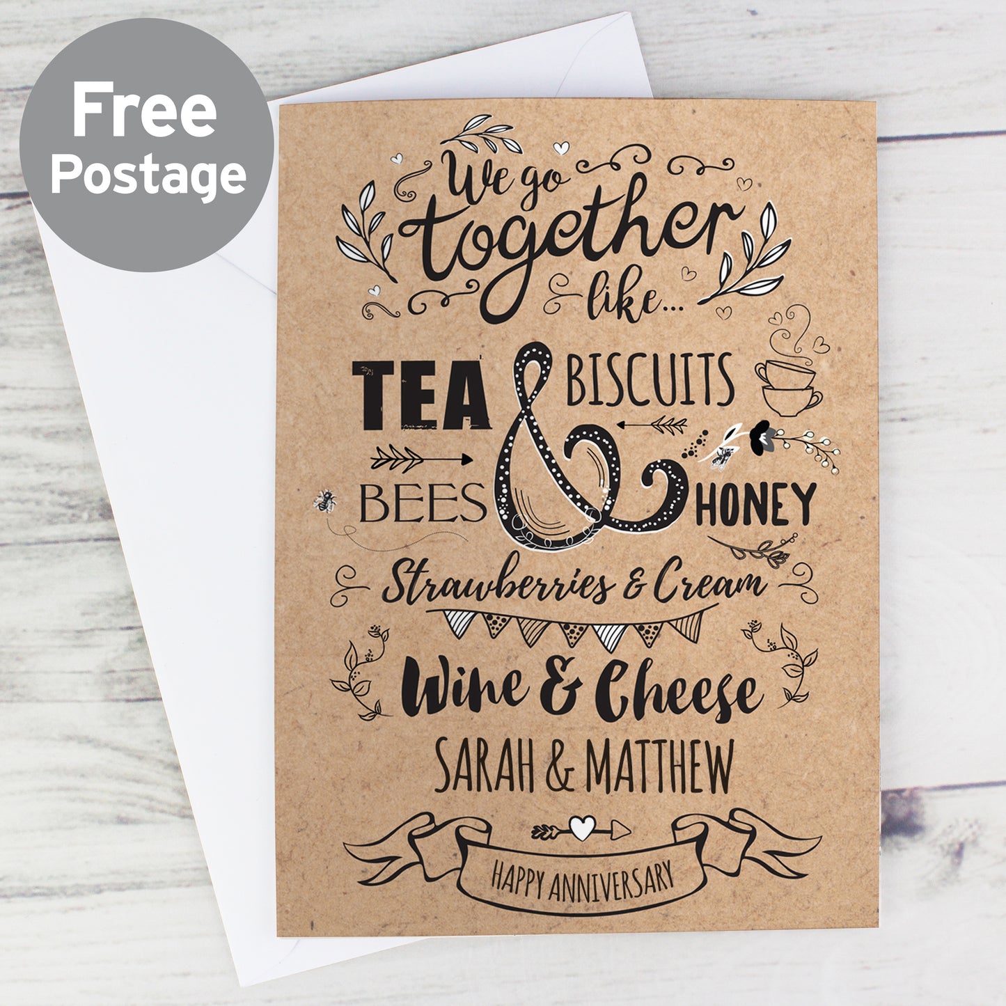 Personalised We Go Together Like... Card