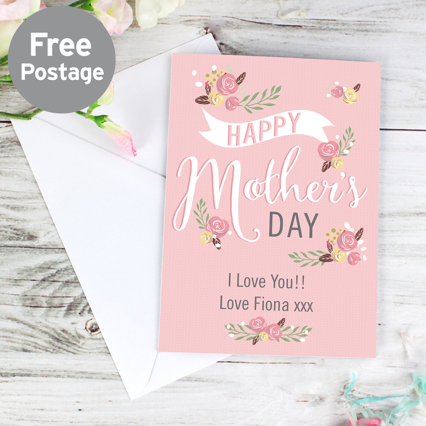 Personalised Floral Bouquet Mother's Day Card