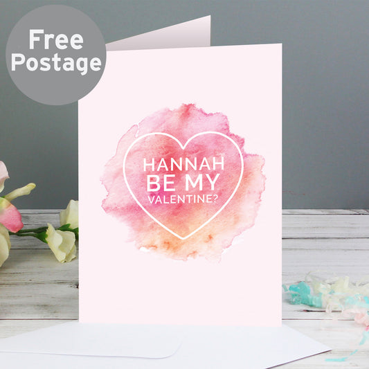 Personalised Be My Valentine Heart Card