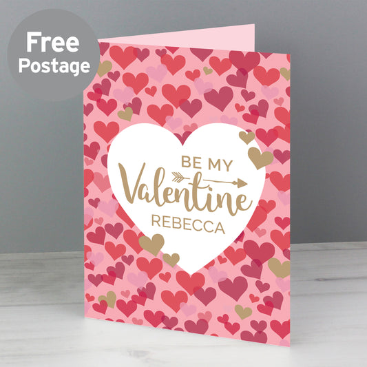 Personalised Valentine's Day Confetti Hearts Card