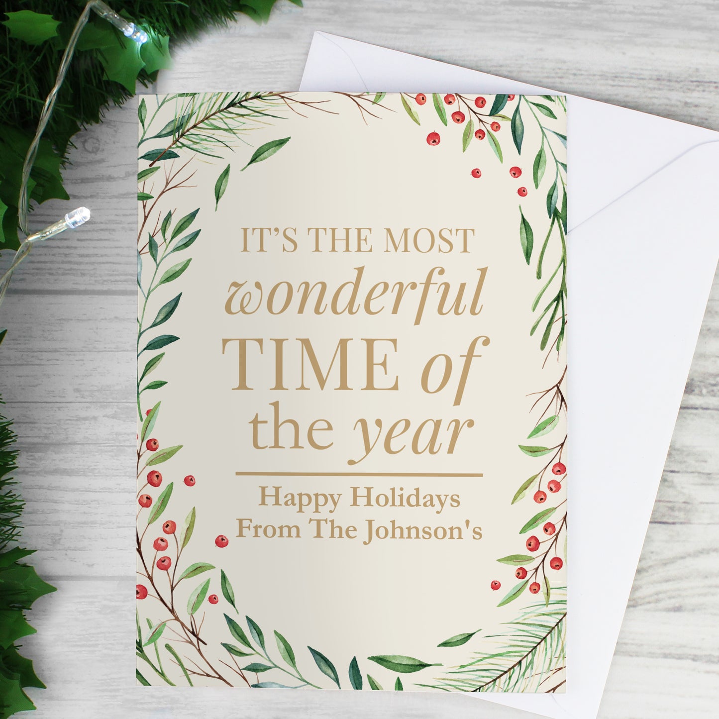 Personalised Wonderful Time of The Year Christmas Card