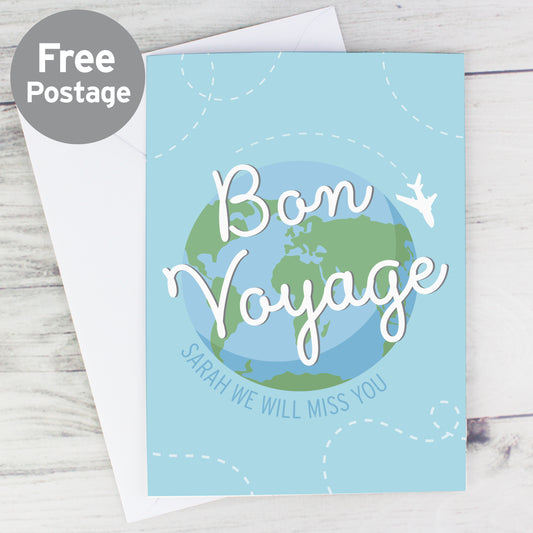 Personalised Bon Voyage Card