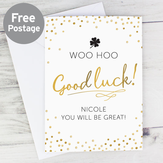 Personalised Good Luck Card