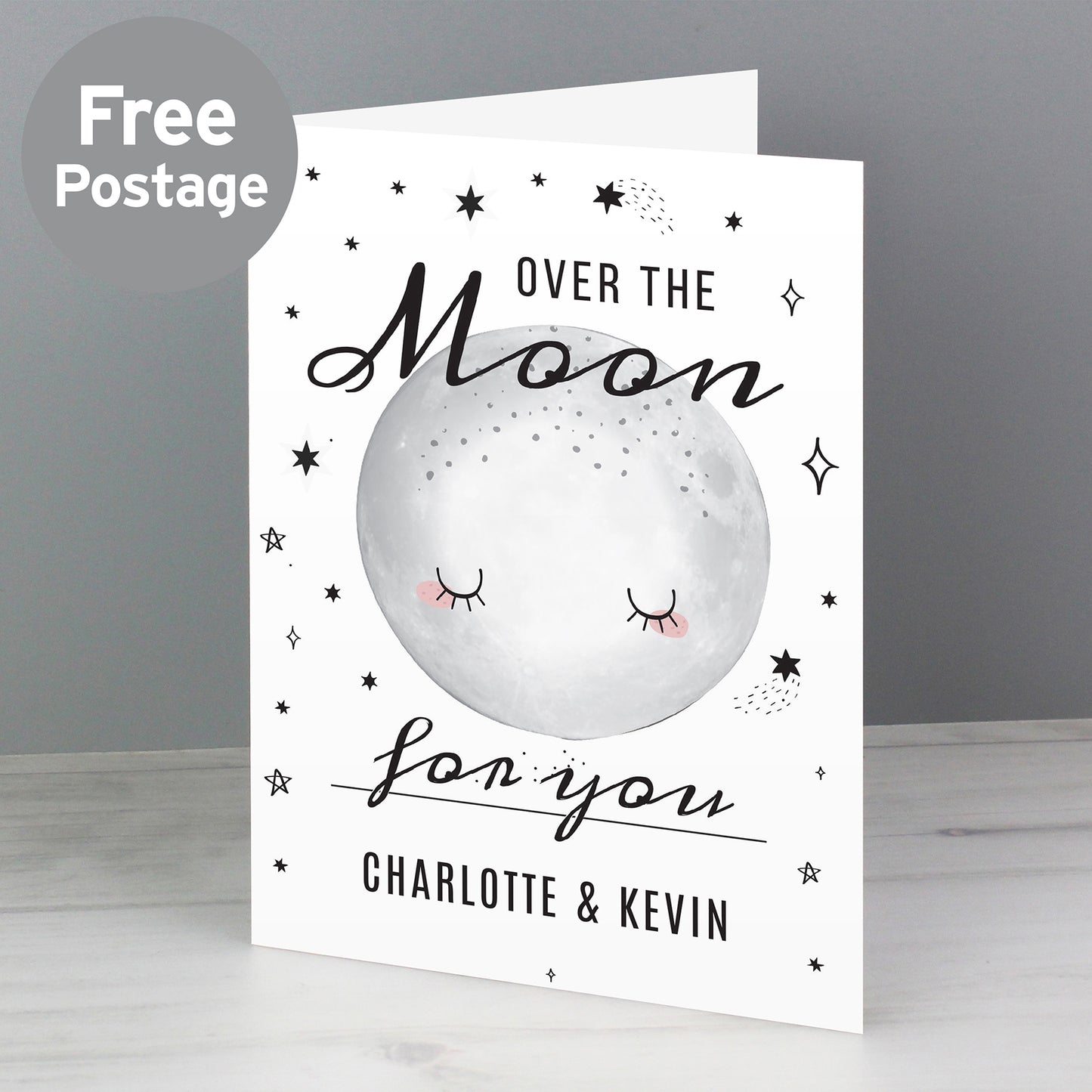 Personalised Over The Moon Card