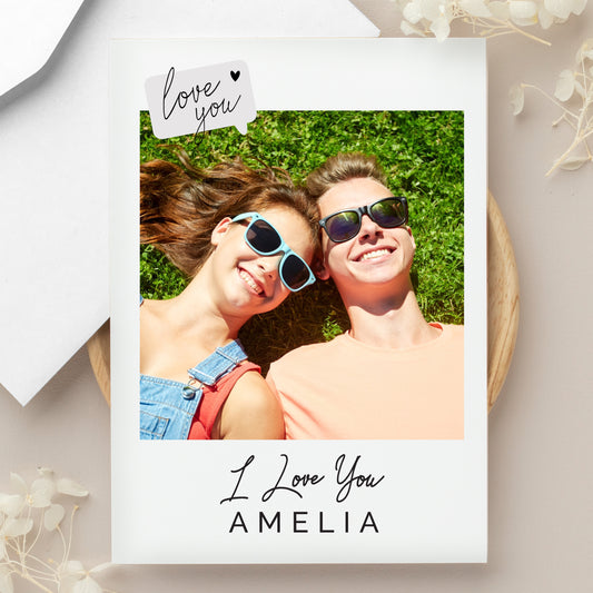 Personalised Love You Photo Upload Greeting Card