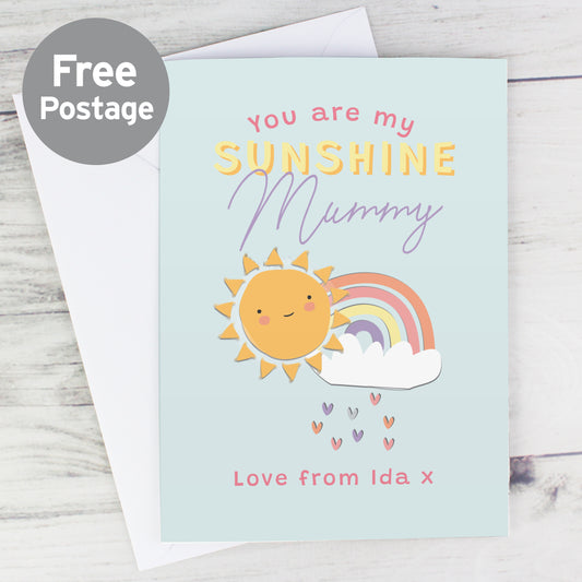 Personalised You Are My Sunshine Card