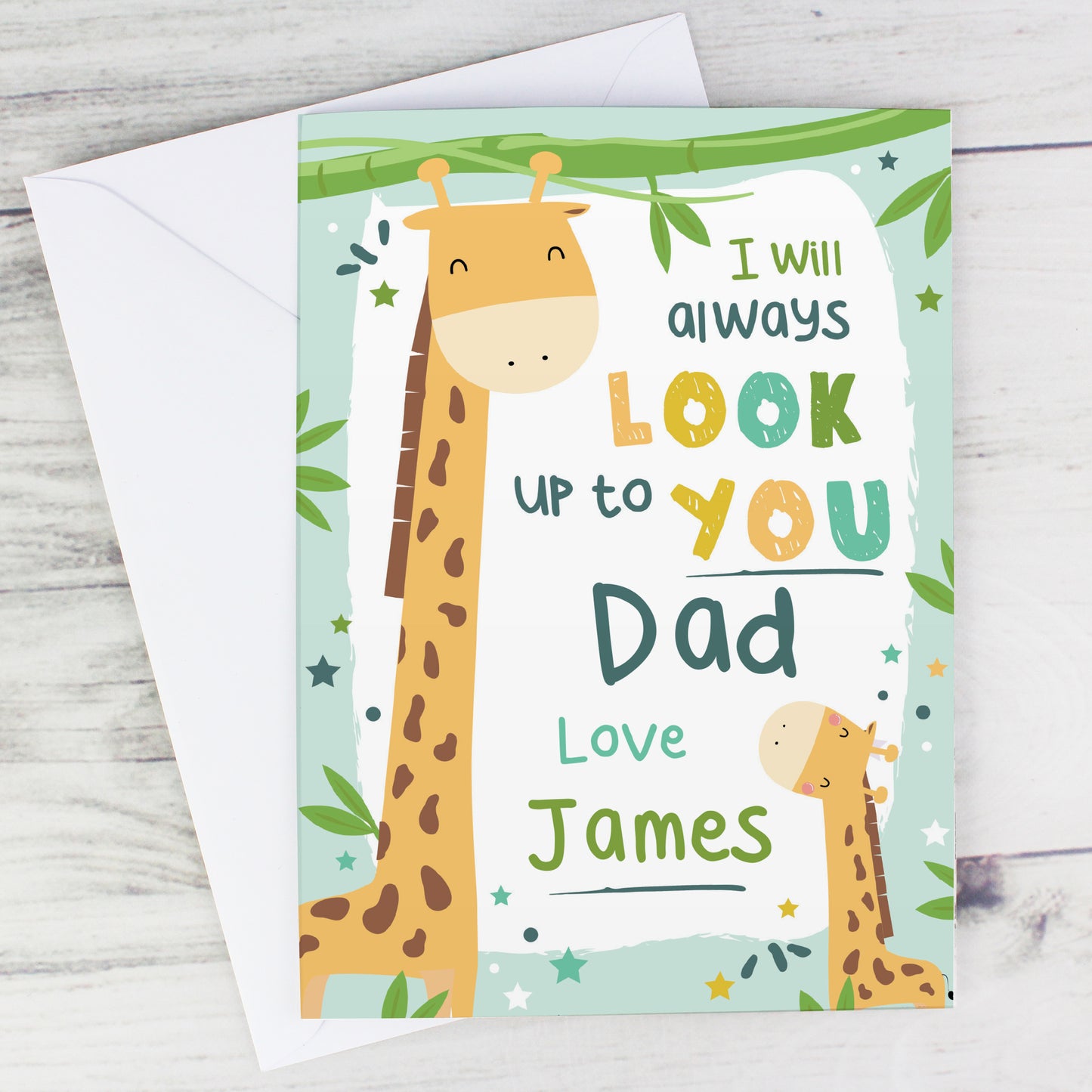 Personalised Look Up To You Giraffe Card