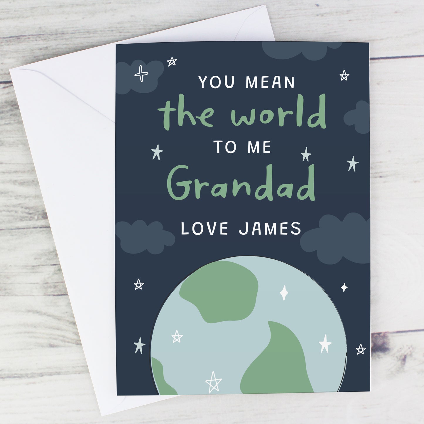 Personalised You Mean The World To Me Card