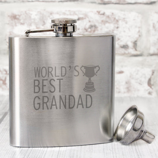 Worlds Best Grandad  Hip Flask