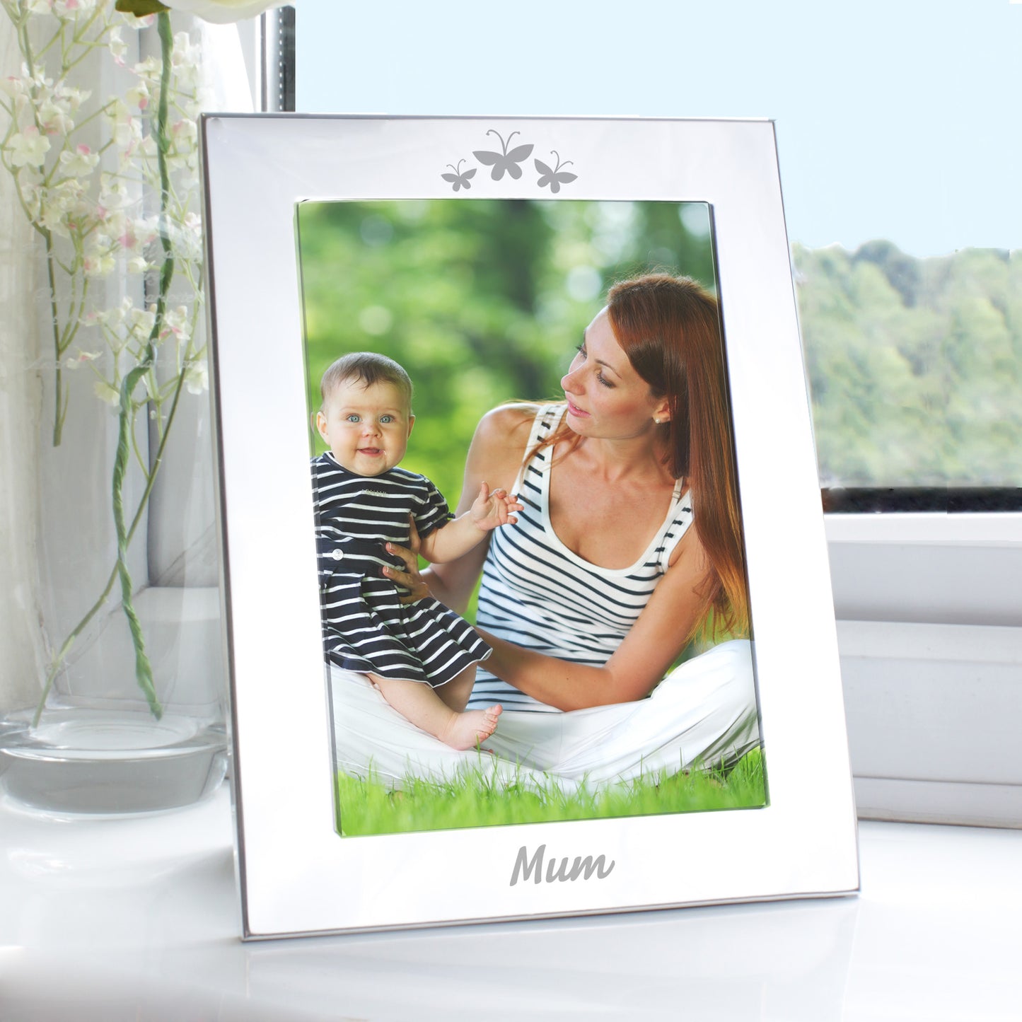 Silver 5x7 Mum Photo Frame