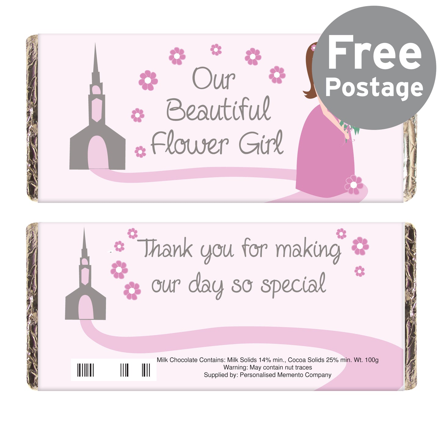 Fabulous Flower Girl Milk Chocolate Bar