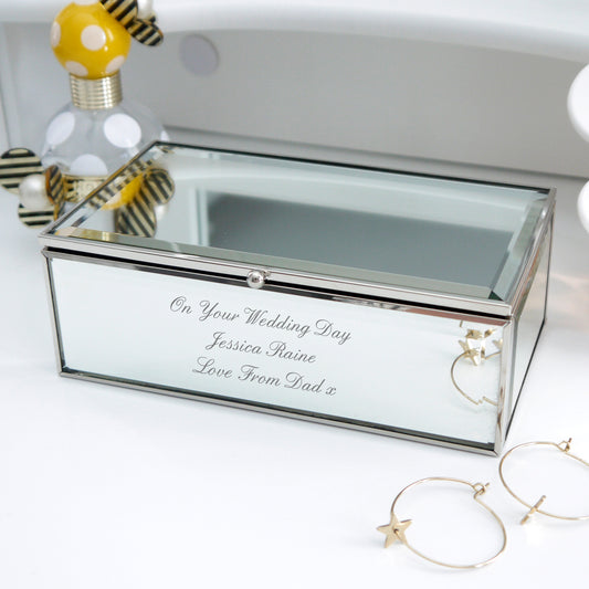 Personalised Any Message Mirrored Jewellery Box