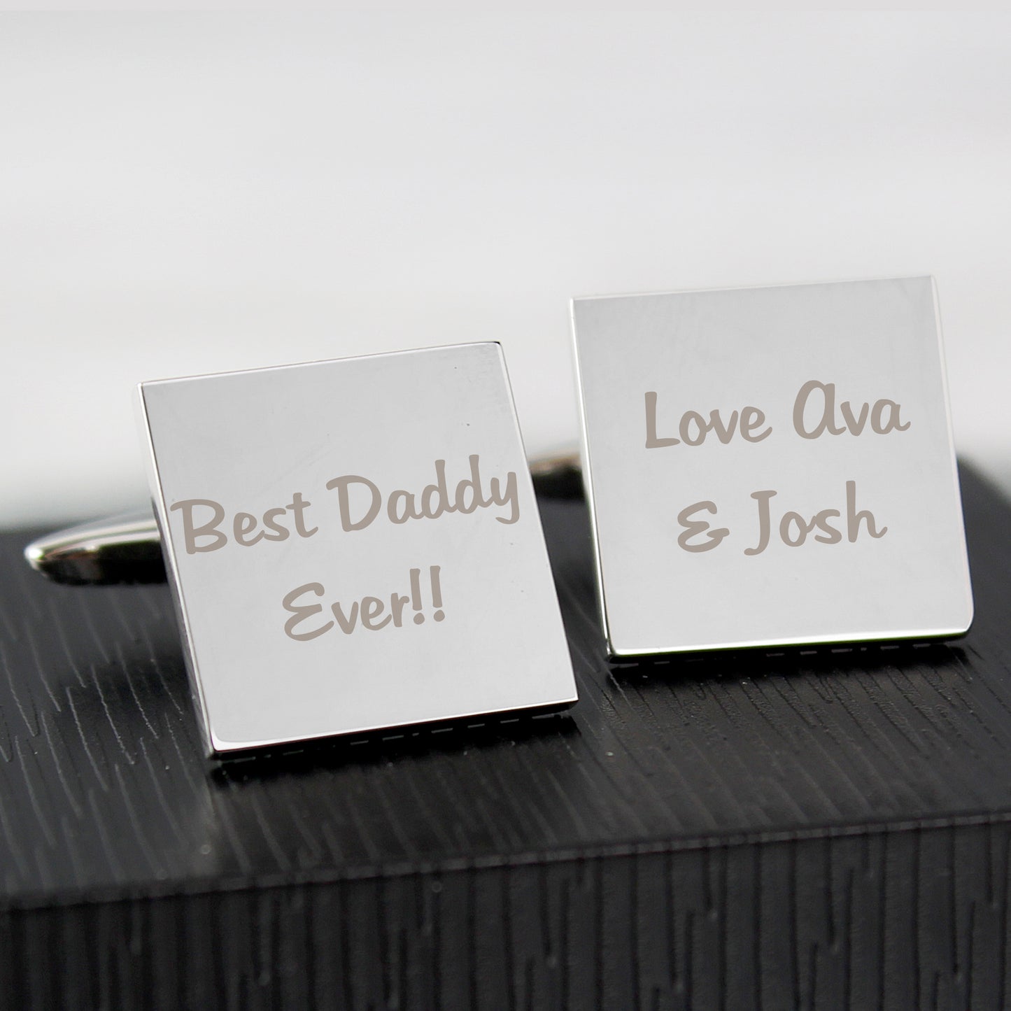 Personalised Any Message Square Cufflinks - 2 lines