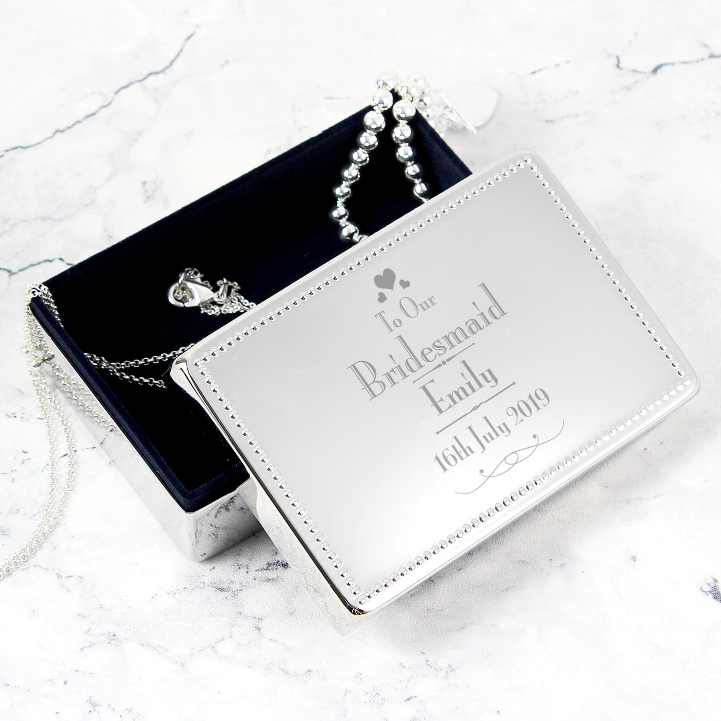 Personalised Decorative Wedding Bridesmaid Jewellery Box