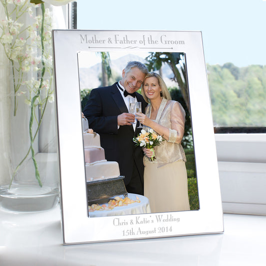 Personalised Silver 5x7 Decorative Mother & Father of the Groom Photo Frame