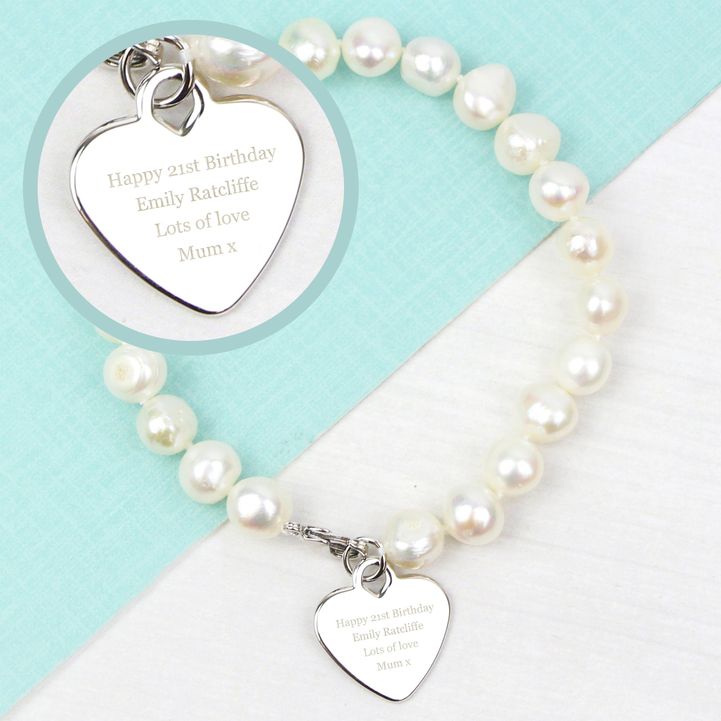 Personalised White Freshwater Pearl Message Bracelet