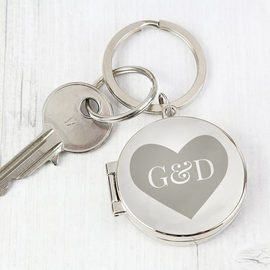 Personalised Couples Initials Photo Keyring