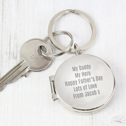 Personalised Free Text Round Photo keyring