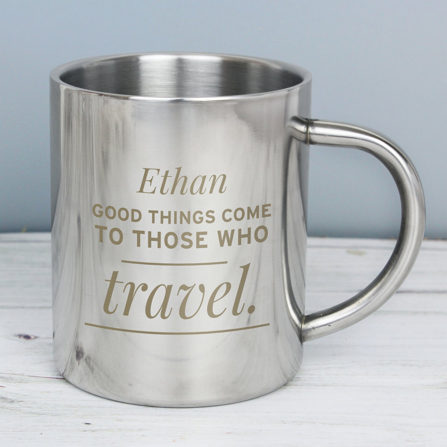 Personalised 'Any Message' Stainless Steel Mug