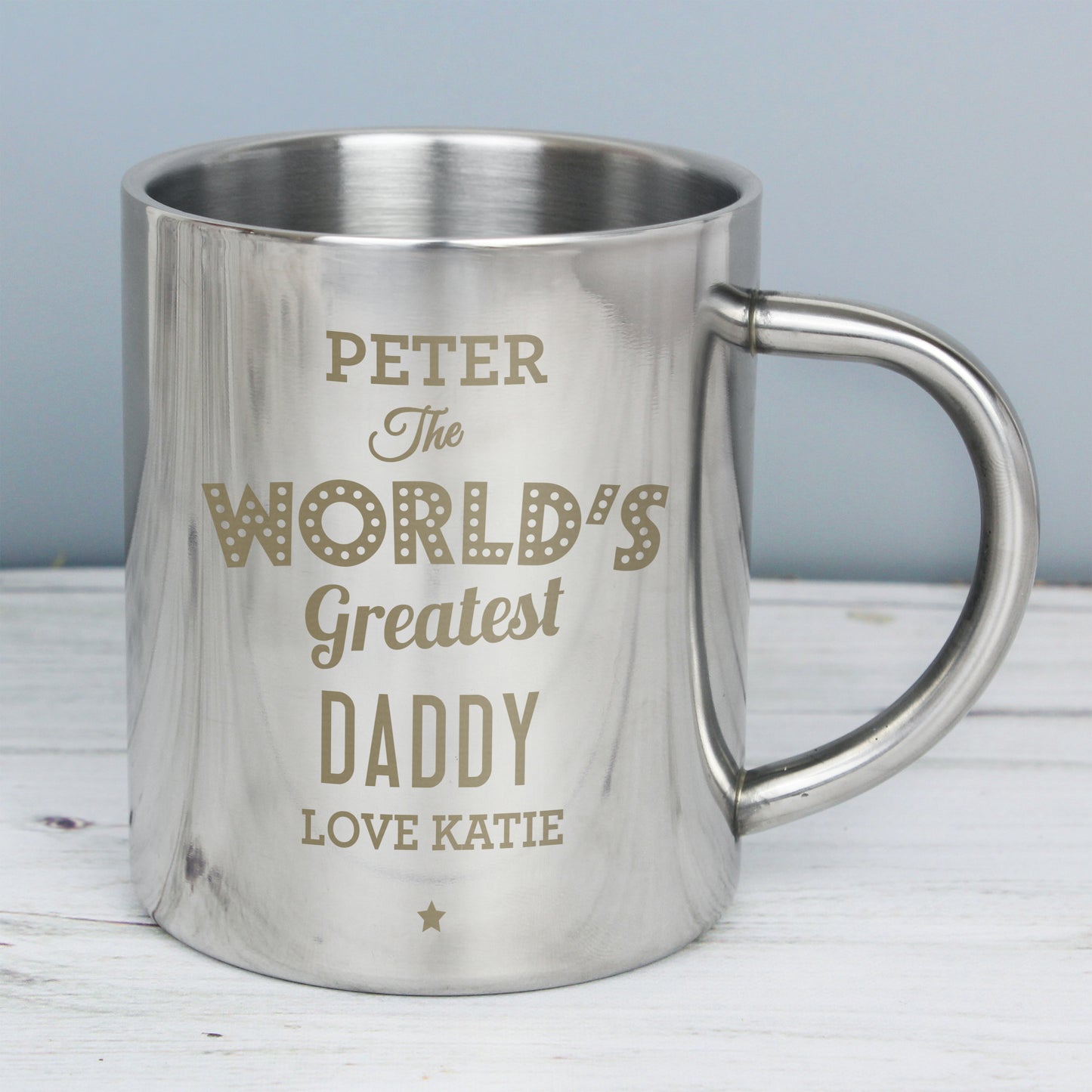 Personalised 'The World's Greatest' Stainless Steel Mug