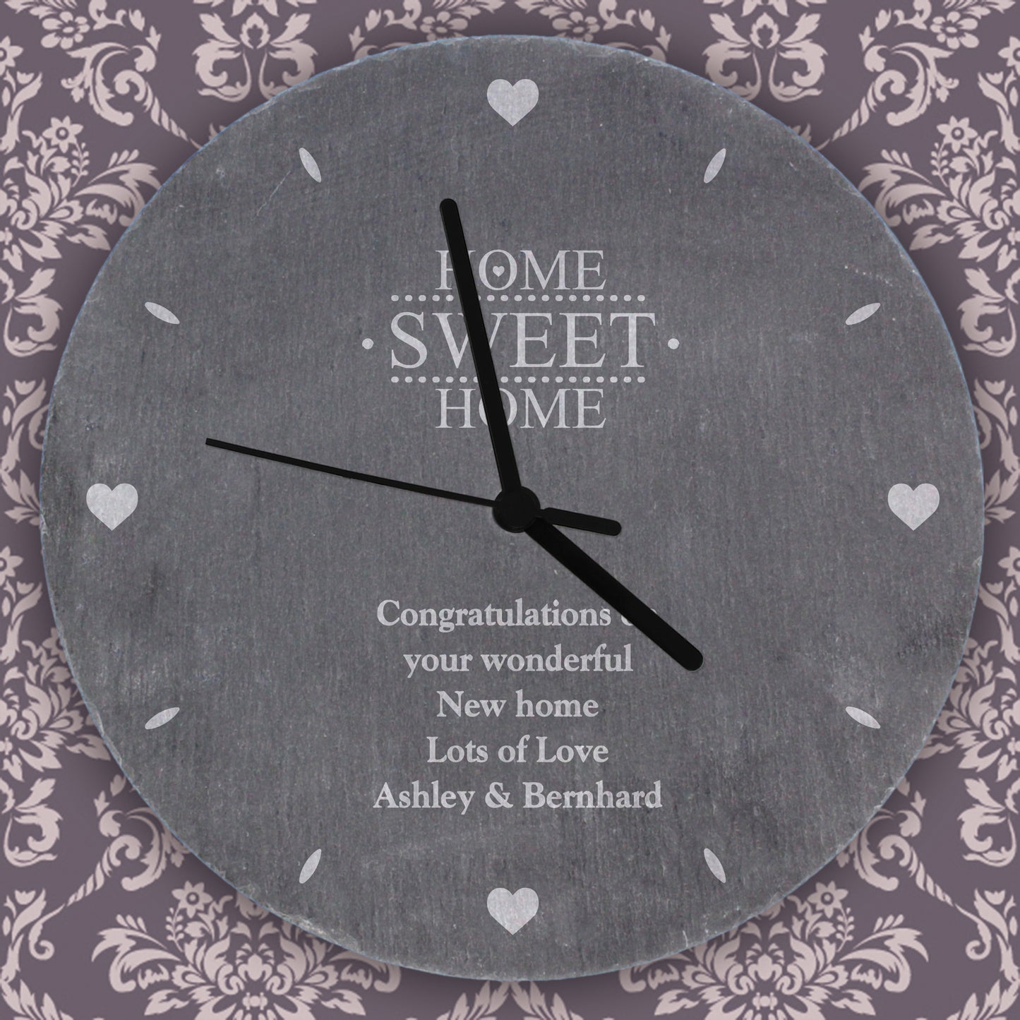 Personalised Home Sweet Home Slate Clock