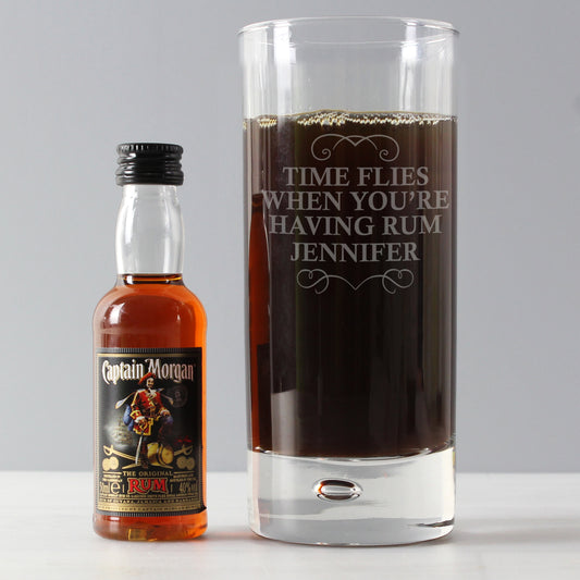 Personalised Any Message Hi Ball & Rum Miniature Set