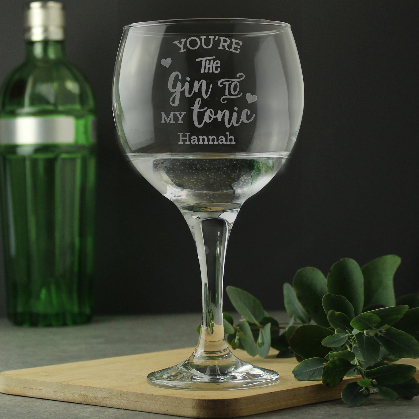 Personalised 'Gin to My Tonic' Gin Balloon Glass