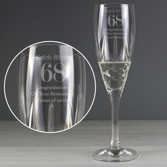 Personalised Big Age Cut Crystal Champagne Flute