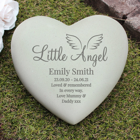 Personalised Little Angel Heart Memorial