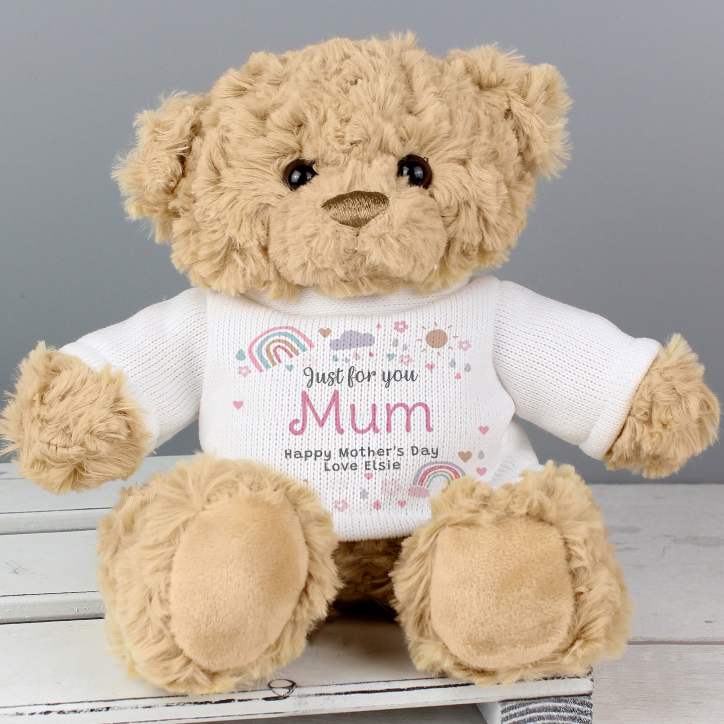 Personalised Rainbows & Sunshine Teddy Bear