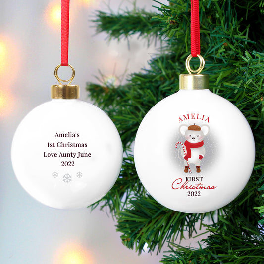 Personalised '1st Christmas' Mouse Bauble