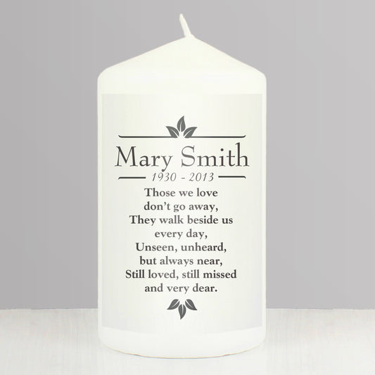 Personalised Sentiments 'Those We Love' Pillar Candle