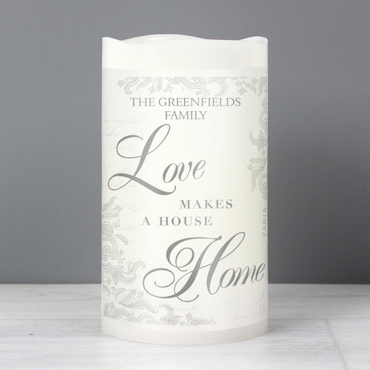 Personalised Love Makes a Home LED Candle