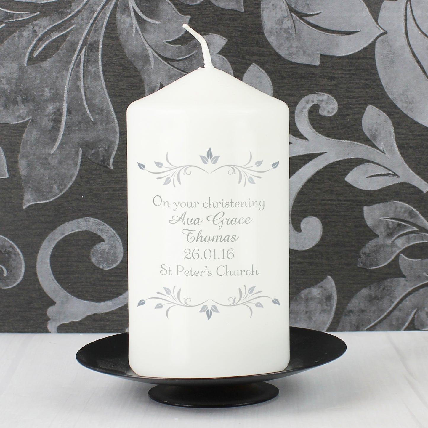 Personalised Sentiments Pillar Candle