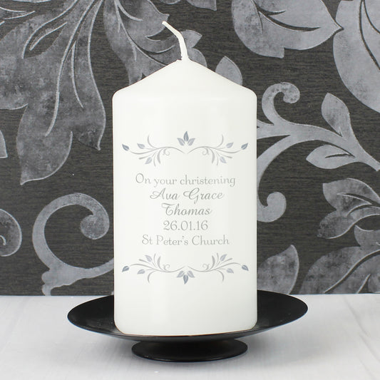 Personalised Sentiments Pillar Candle