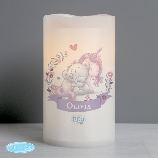 Personalised Tiny Tatty Teddy Unicorn Nightlight LED Candle