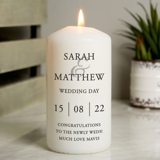 Personalised Couples Pillar Candle