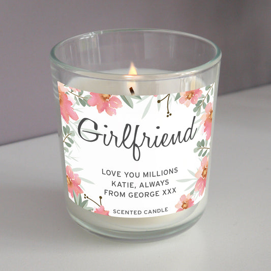 Personalised Floral Sentimental Scented Jar Candle