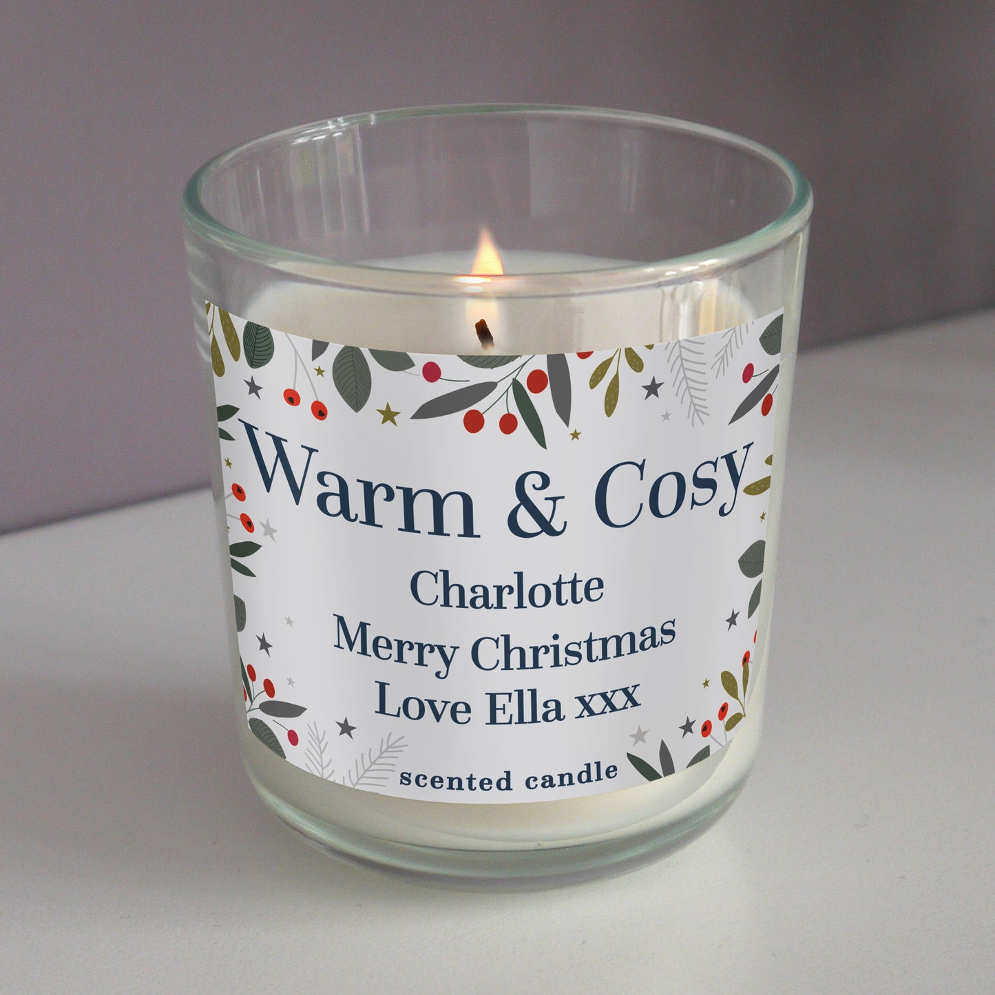 Personalised Festive Christmas Scented Jar Candle