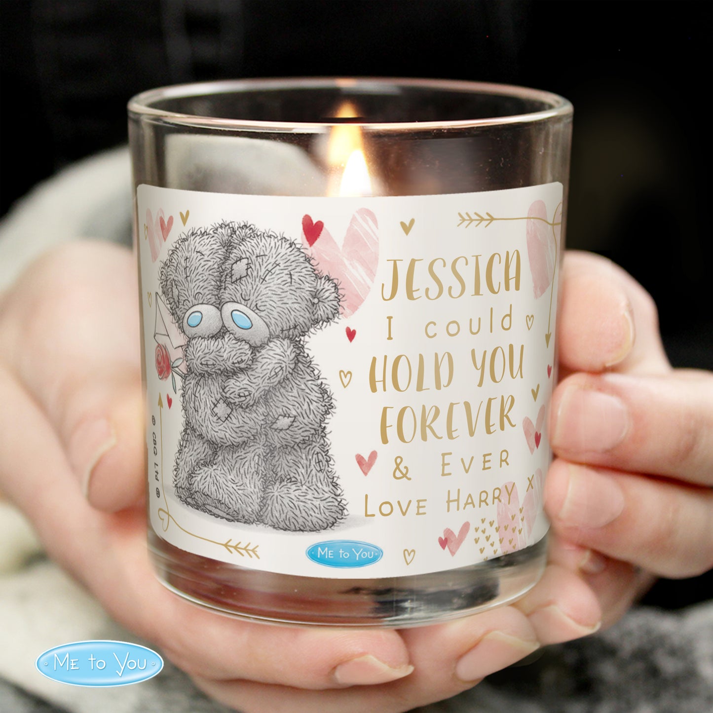 Personalised Me To You Hold You Forever Scented Jar Candle