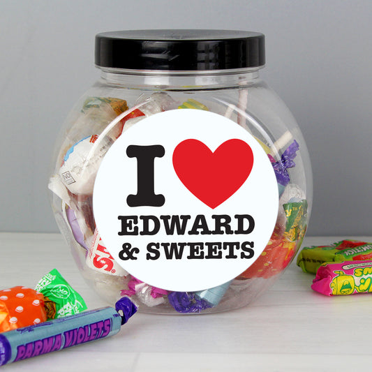 Personalised I HEART Sweet Jar