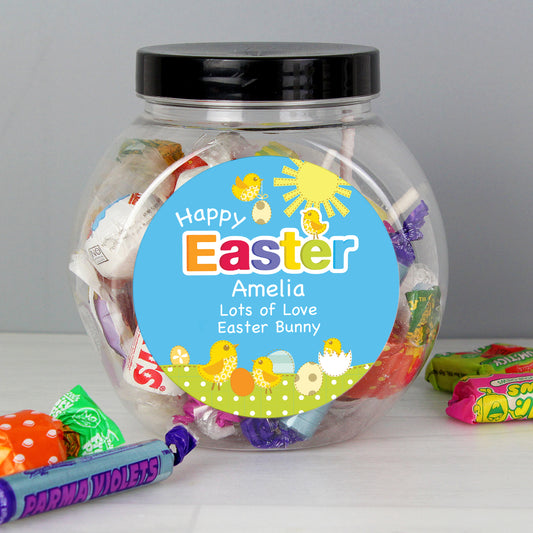 Personalised Easter Chick Sweet Jar